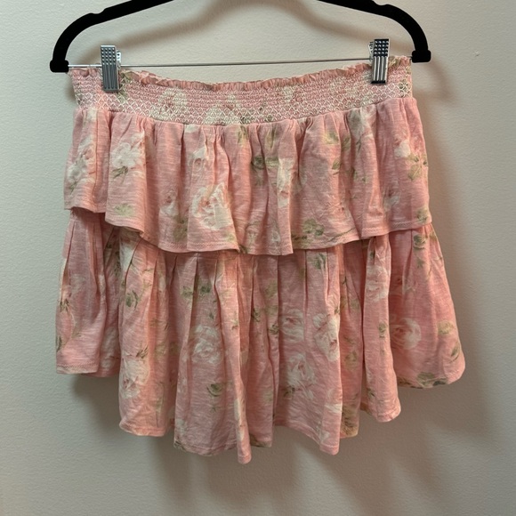 LoveShackFancy Floral Ruffle Mini Skirt - Picture 2 of 3